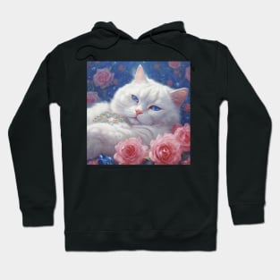 Sleepy White British Shorthair Hoodie